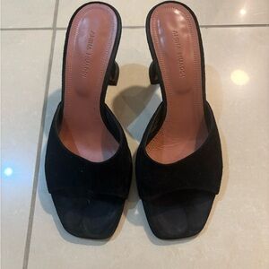Amina Muaddi Black Mules
